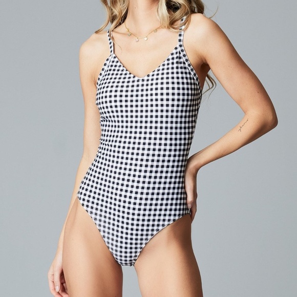 Downeast Swim Size Large NWT Gingham Black & White - Picture 1 of 5